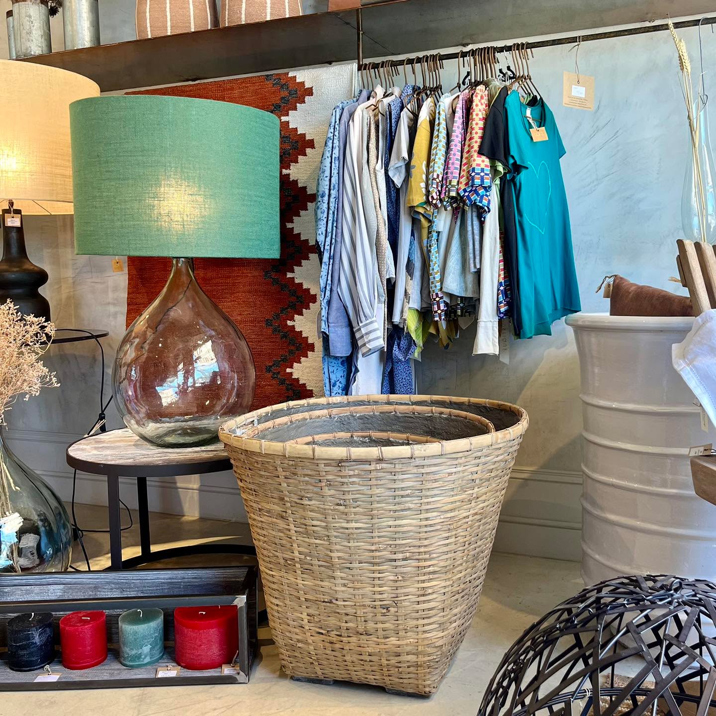 VASO CIMENTO E PALHA