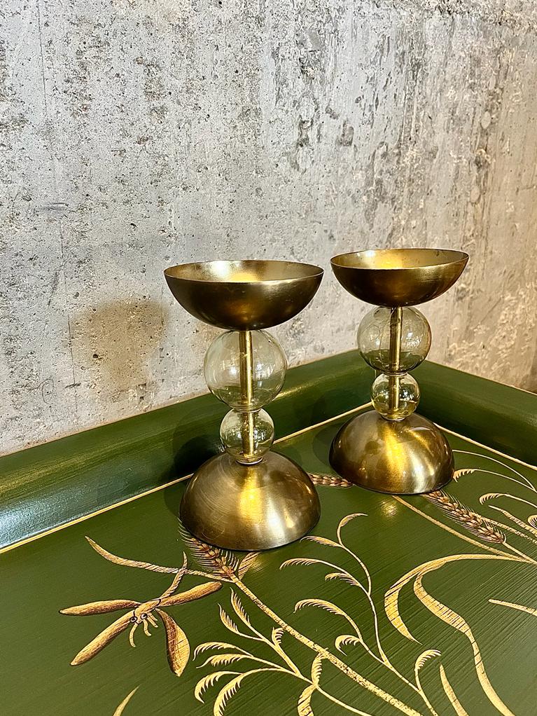 GLASS BALL CANDLEHOLDER