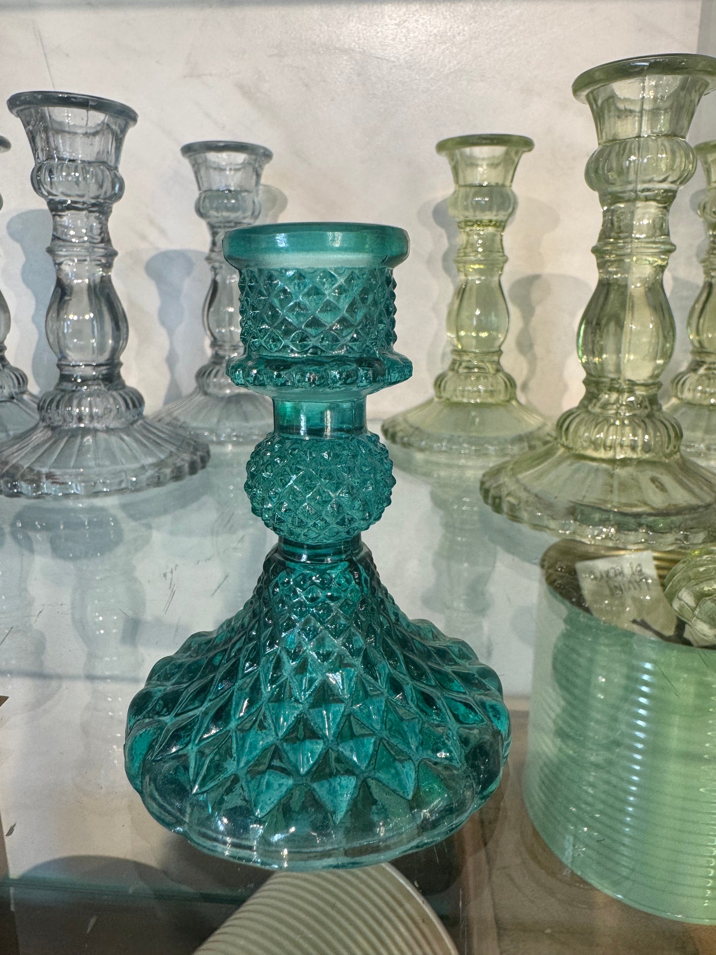 Glass Candlestick Color 11 cm