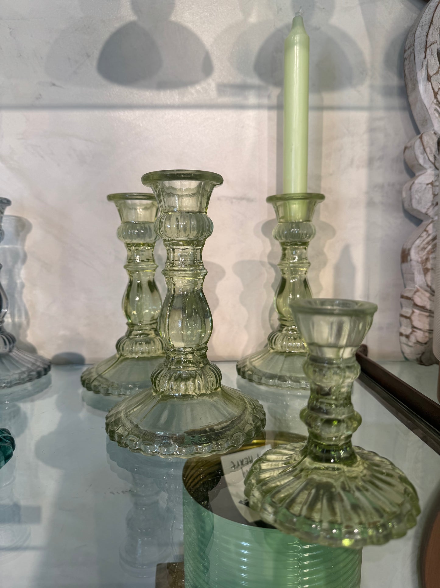 Glass Candlestick Color 17 cm