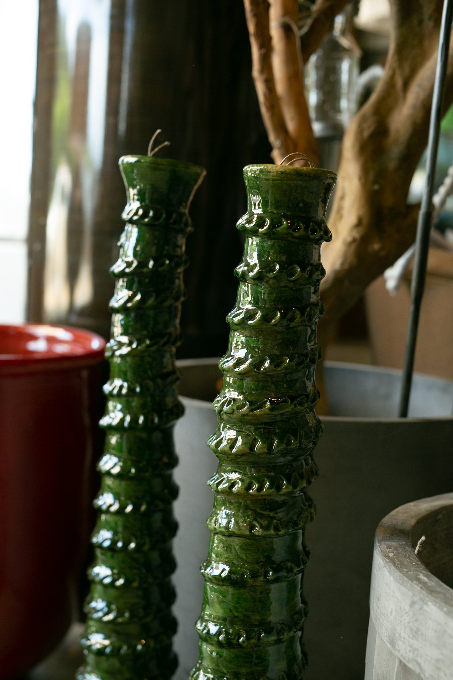 CERAMIC CANDLEHOLDER 82 CM MOROCCO