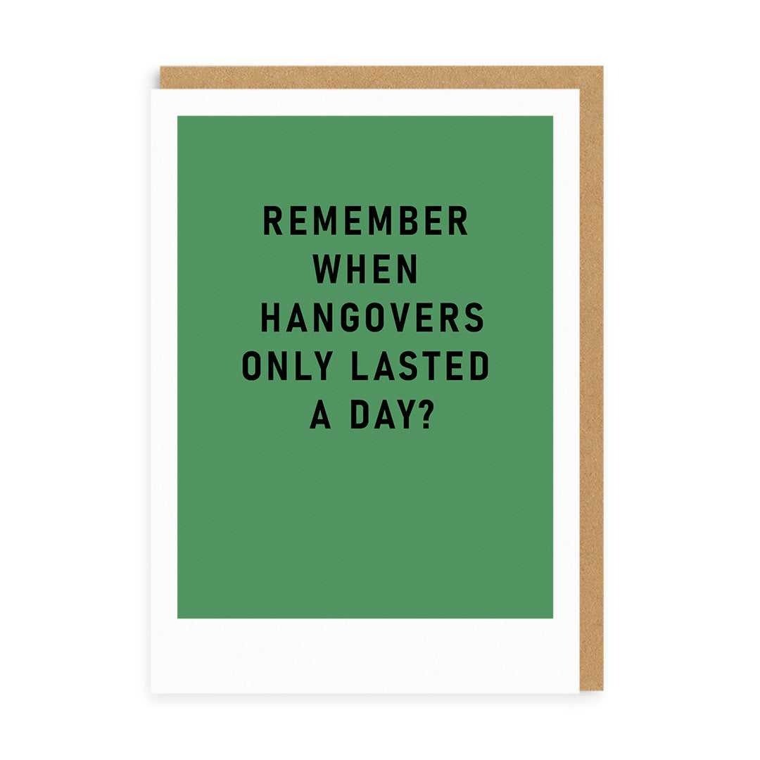 POSTAL REMEMBER WHEN HANGOVERS