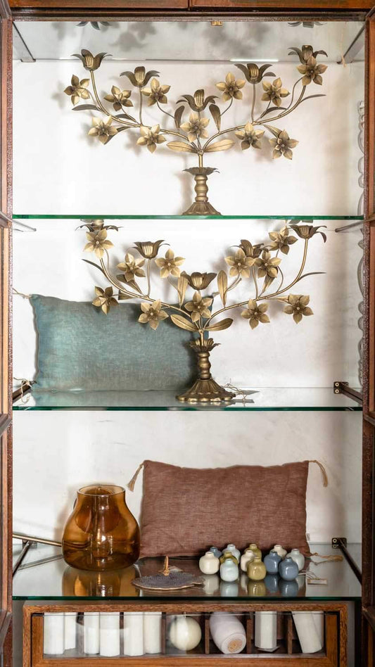 CASTIÇAL 5 VELAS LATÃO VELHO