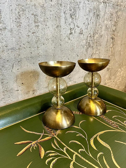 GLASS BALL CANDLEHOLDER