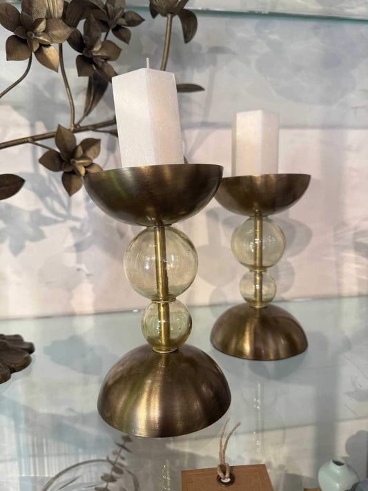 CASTIÇAL BOLAS VIDRO