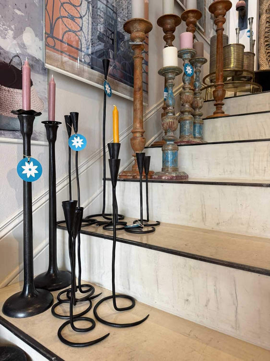 CASTIÇAL FERRO ESPIRAL