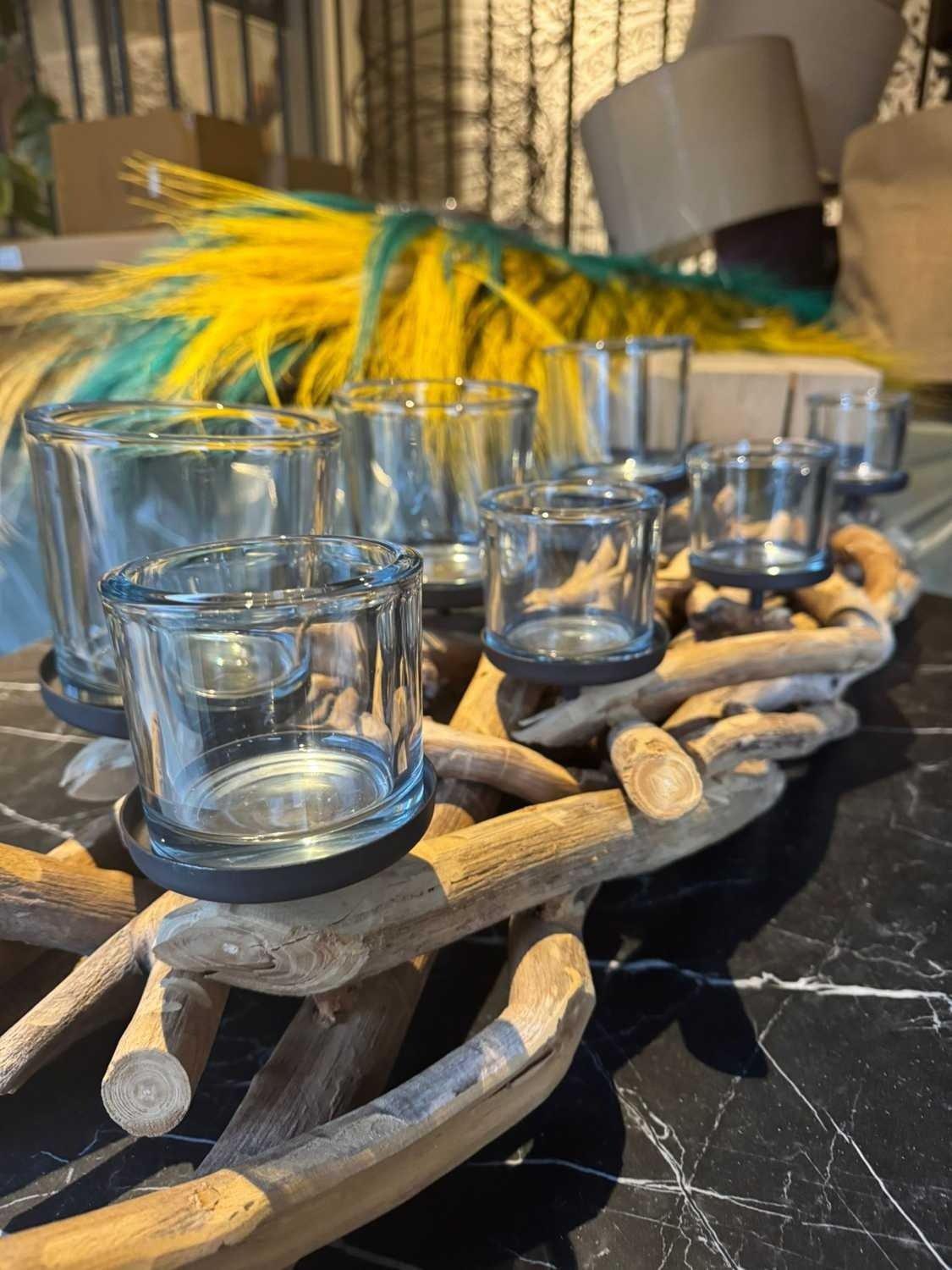 CASTIÇAL MADEIRA 7 VELAS