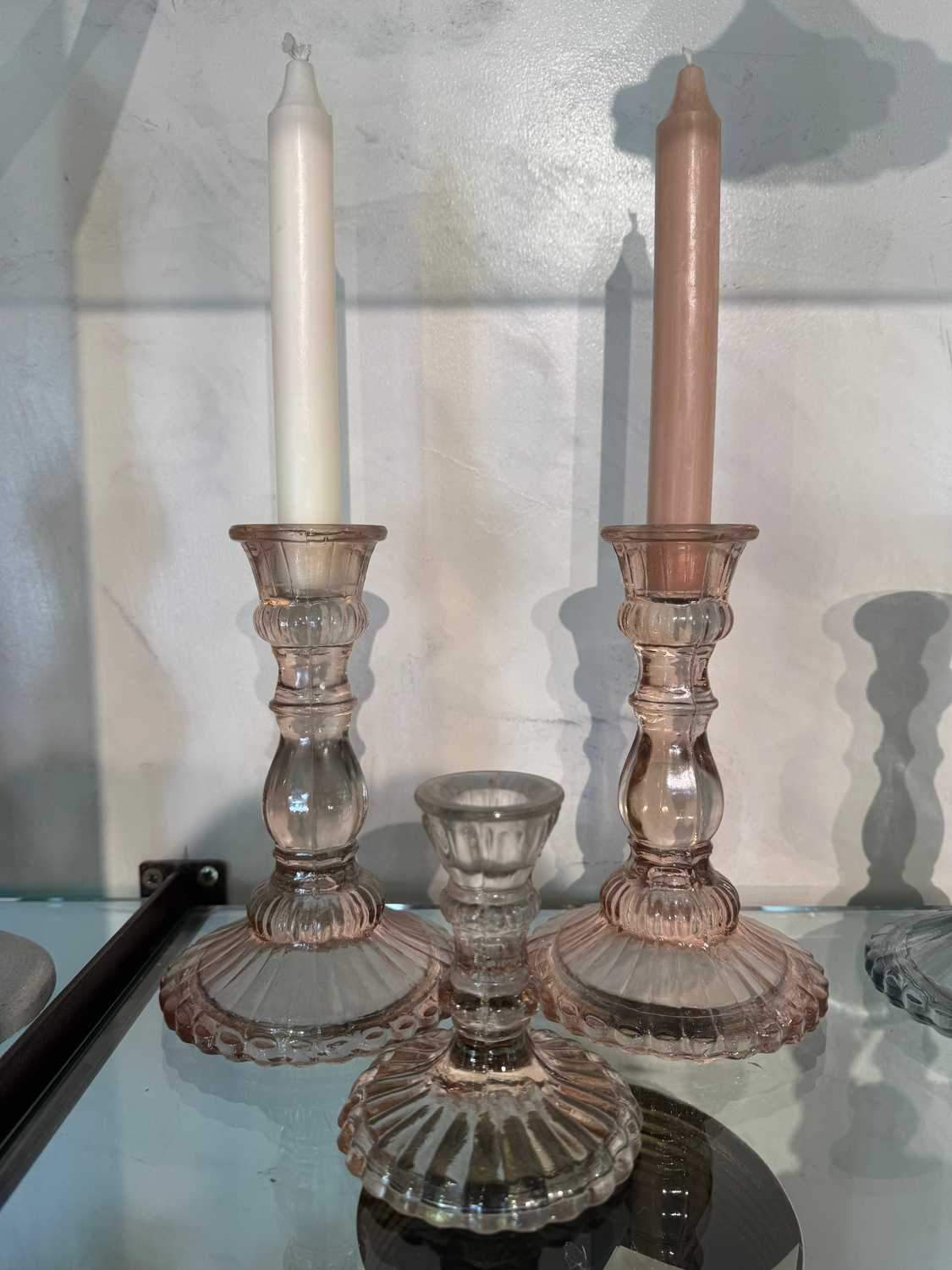 CASTIÇAL VIDRO COR 17CM