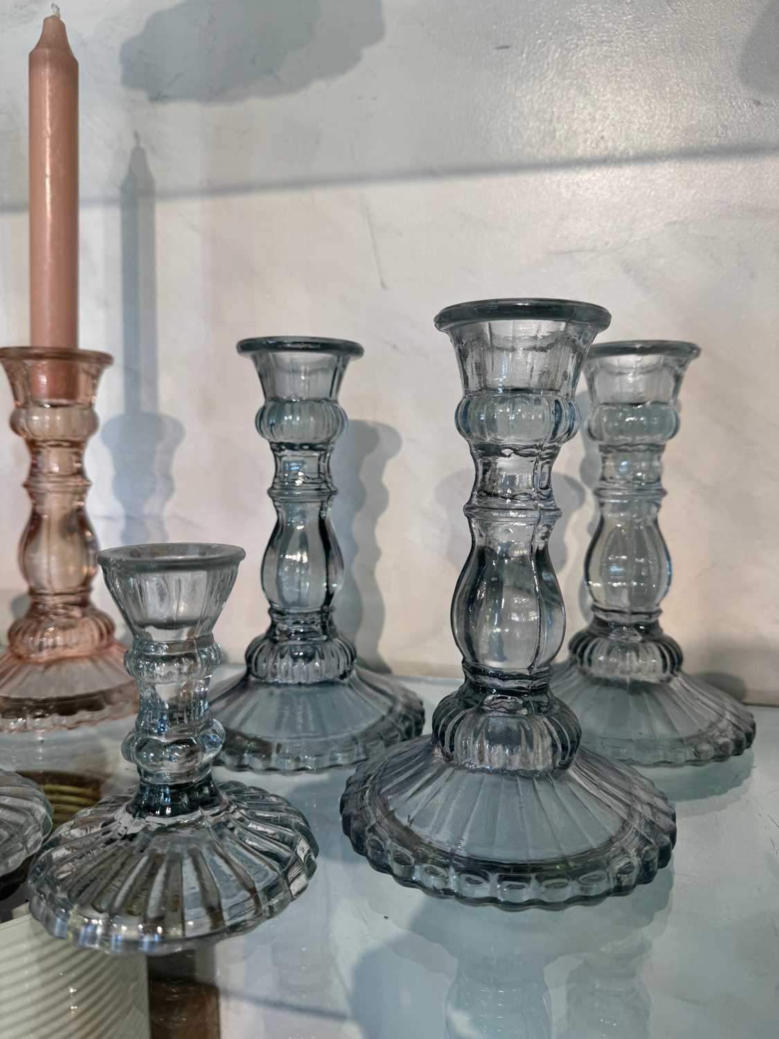 CASTIÇAL VIDRO COR 17CM