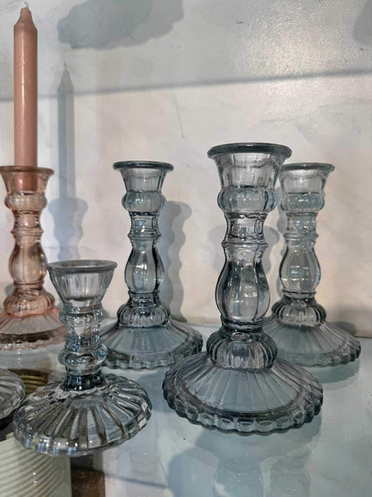 CASTIÇAL VIDRO COR 17CM