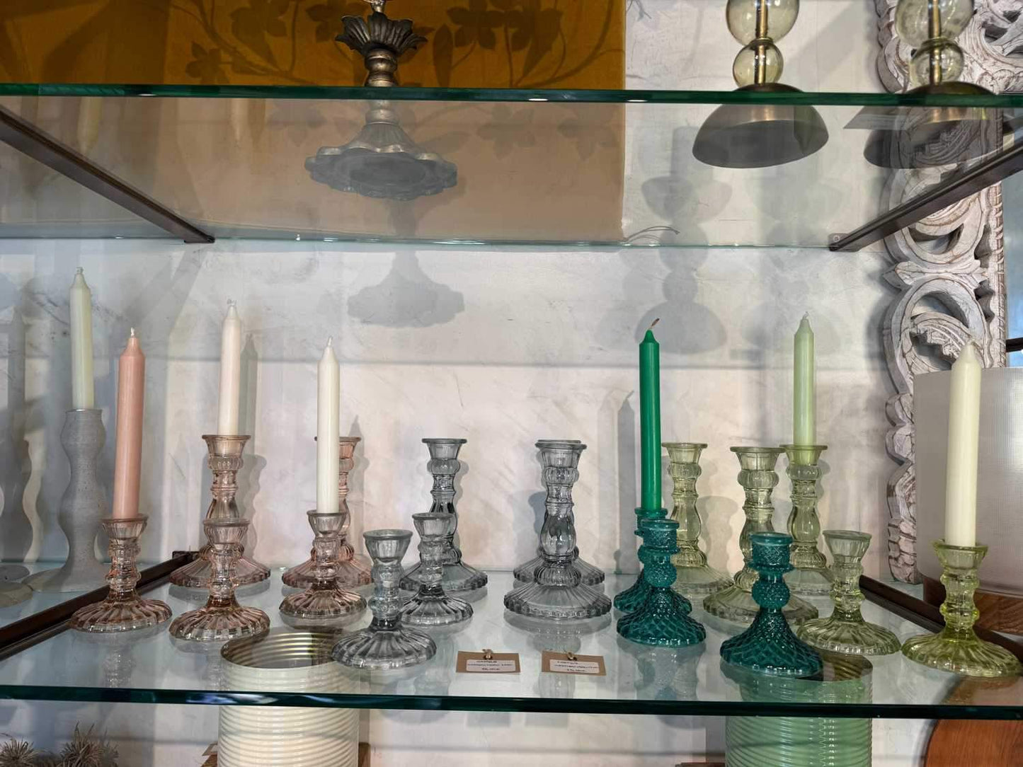 CASTIÇAL VIDRO COR 17CM