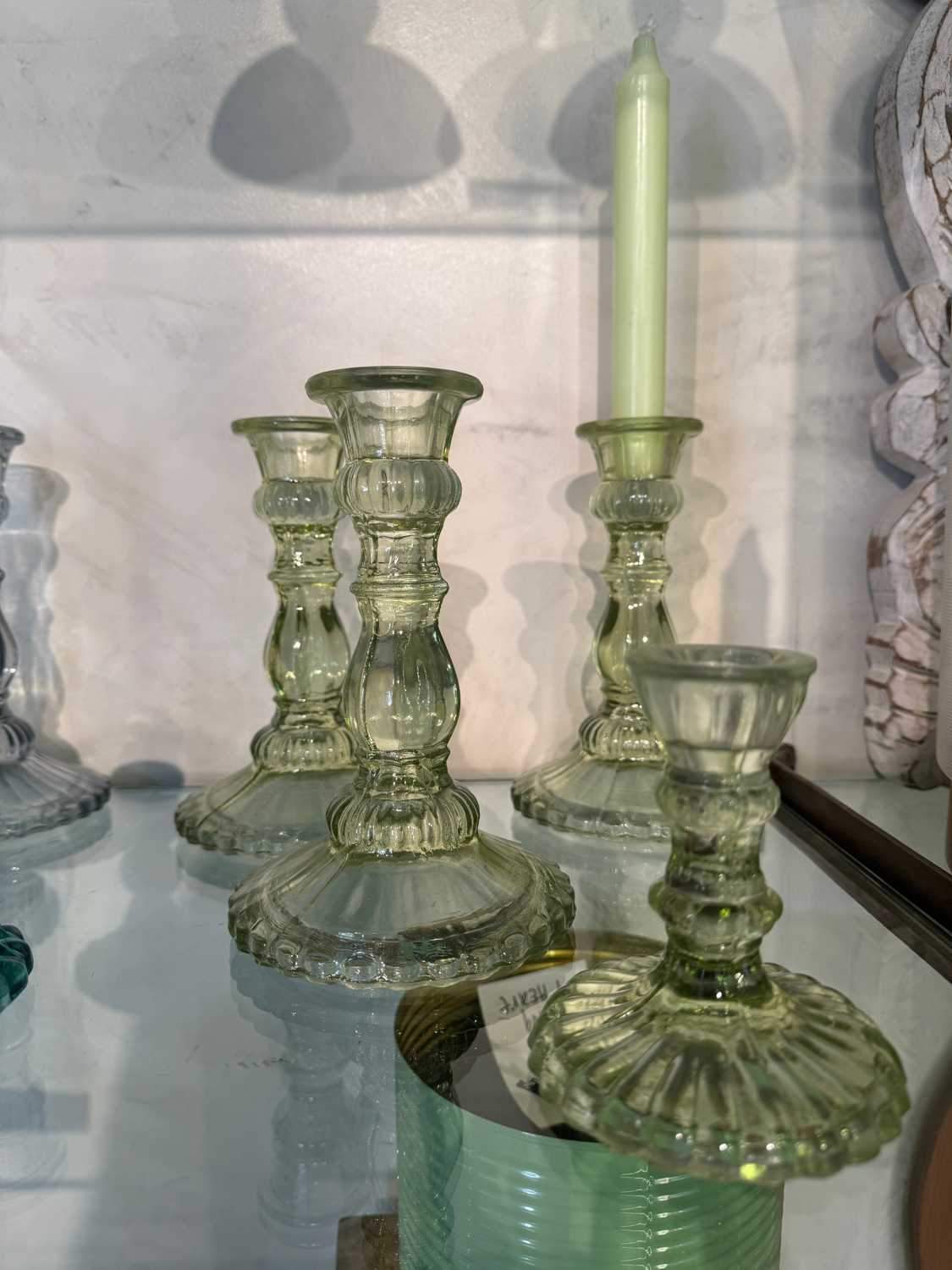 CASTIÇAL VIDRO COR 17CM