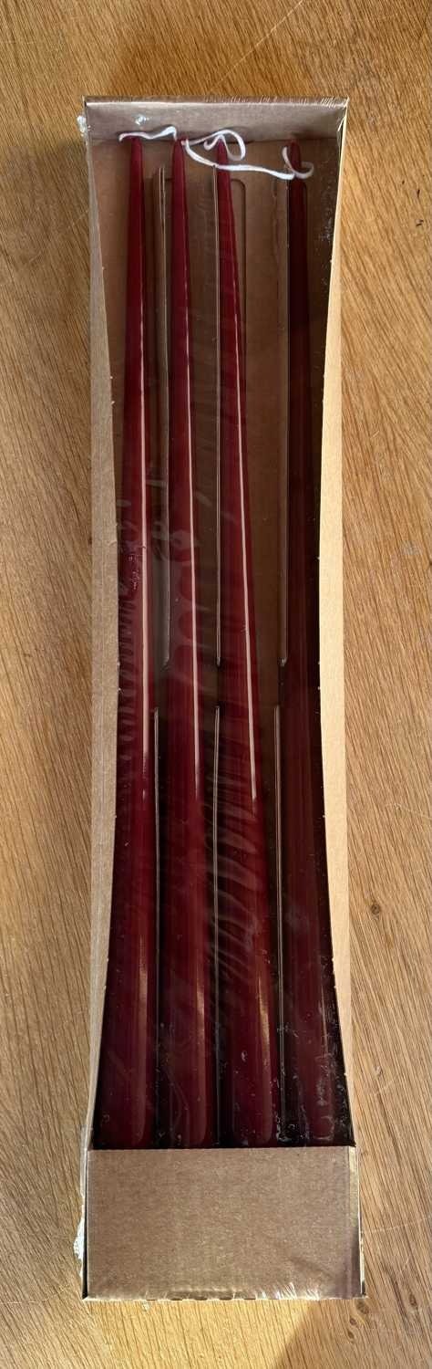 CONJ 4 VELAS LACADAS VERMELHAS 50CM