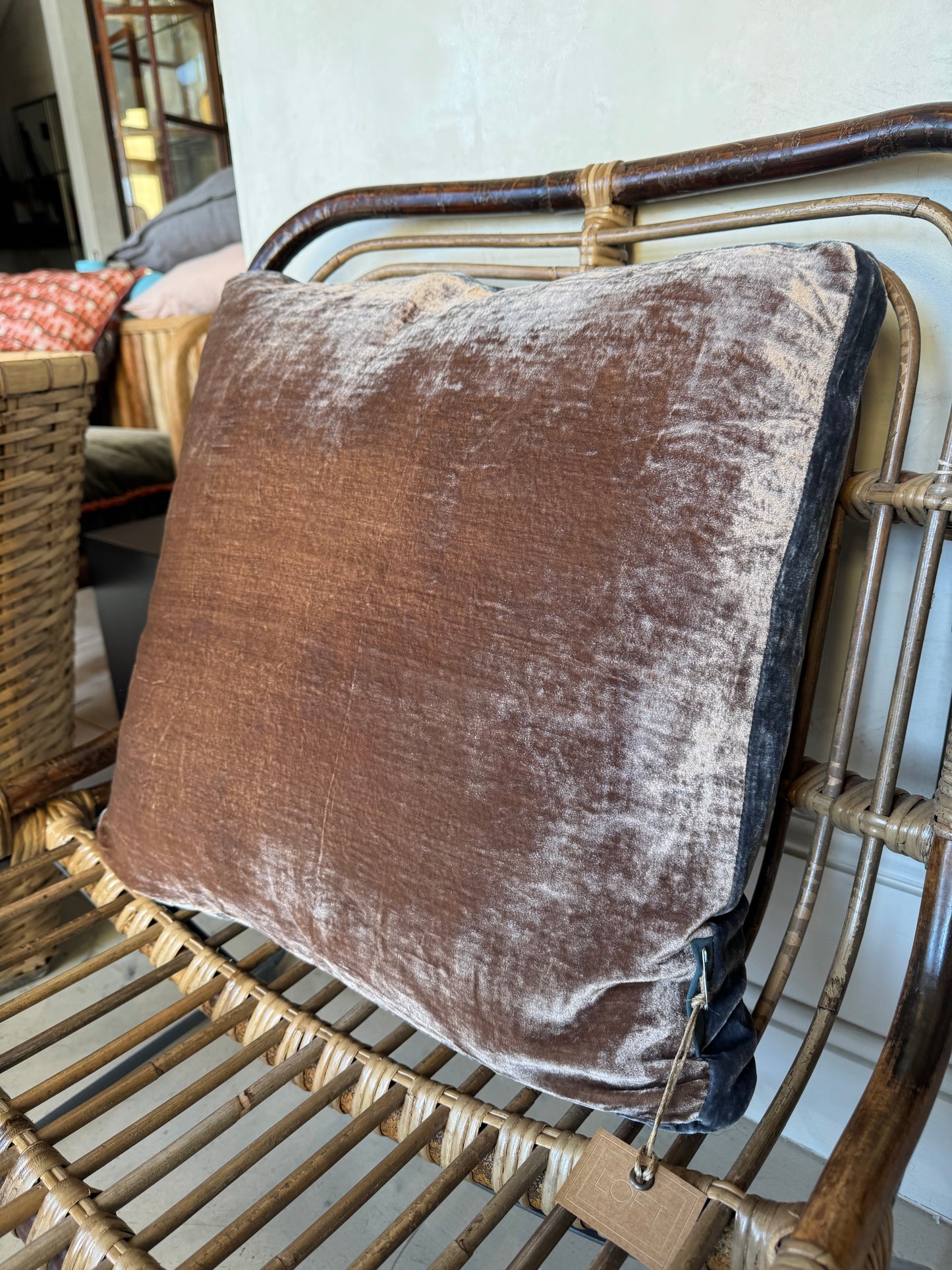 JAMES VELVET PILLOW WITH 50/50 BAR