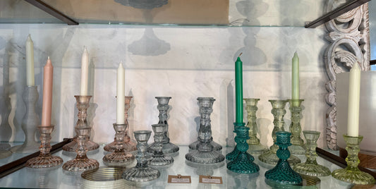 Glass Candlestick Color 11 cm