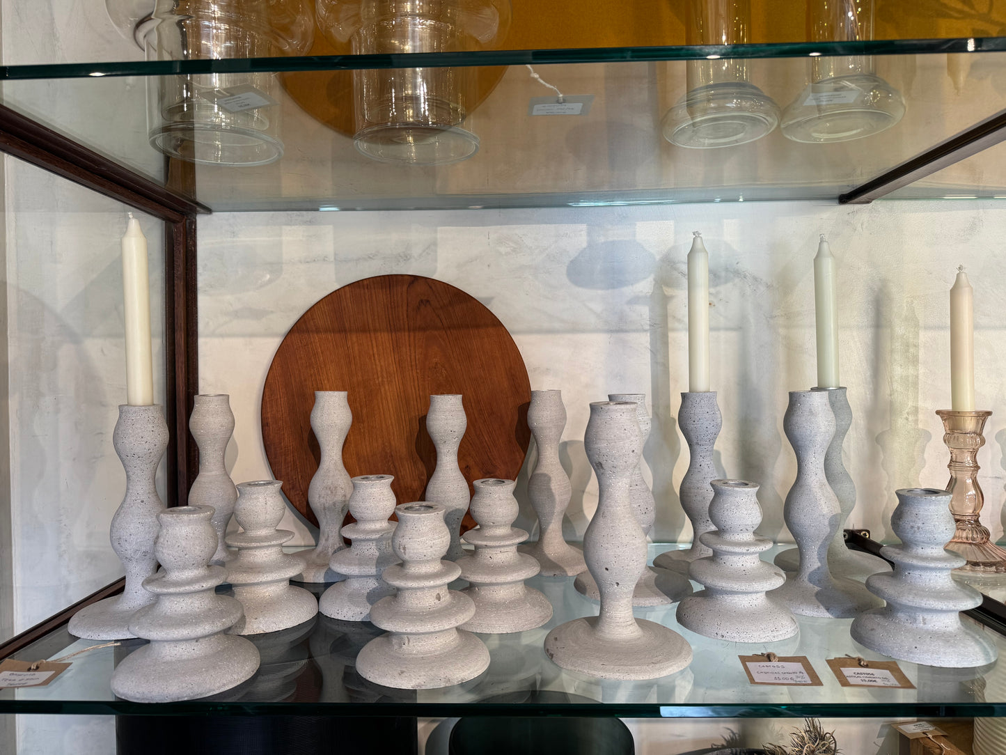 LARGE CEMENT CANDLEHOLDER