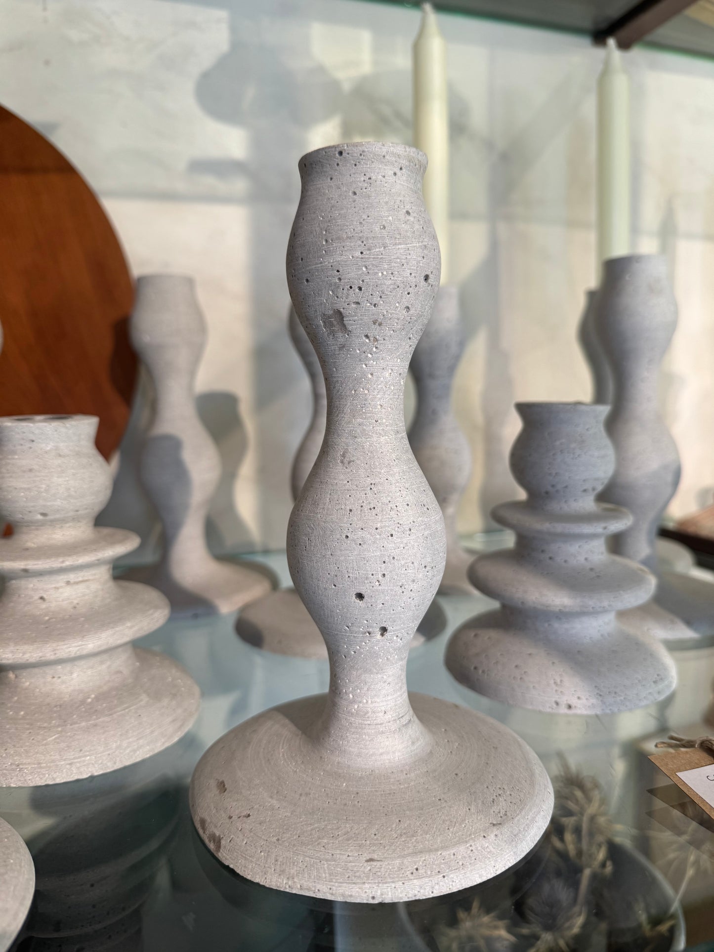 LARGE CEMENT CANDLEHOLDER