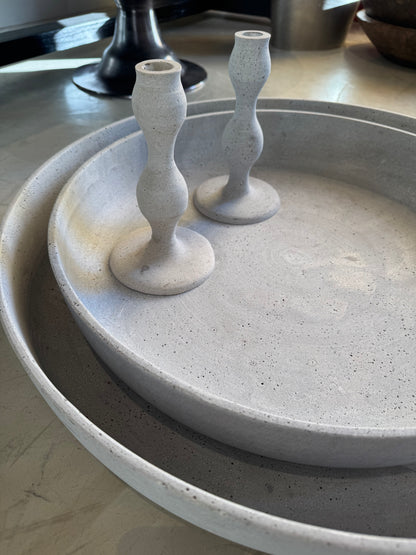 LARGE CEMENT CANDLEHOLDER