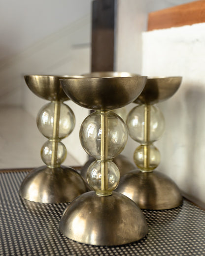 GLASS BALL CANDLEHOLDER