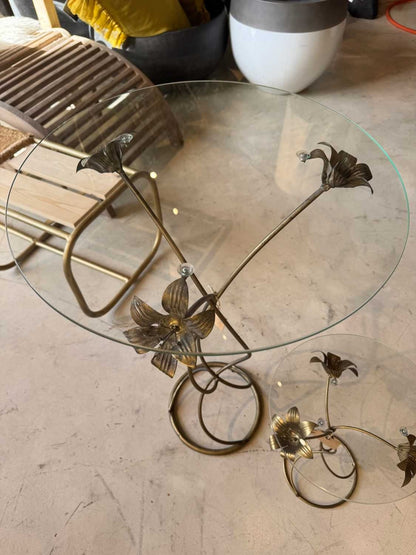 MESA FLOR LATÃO