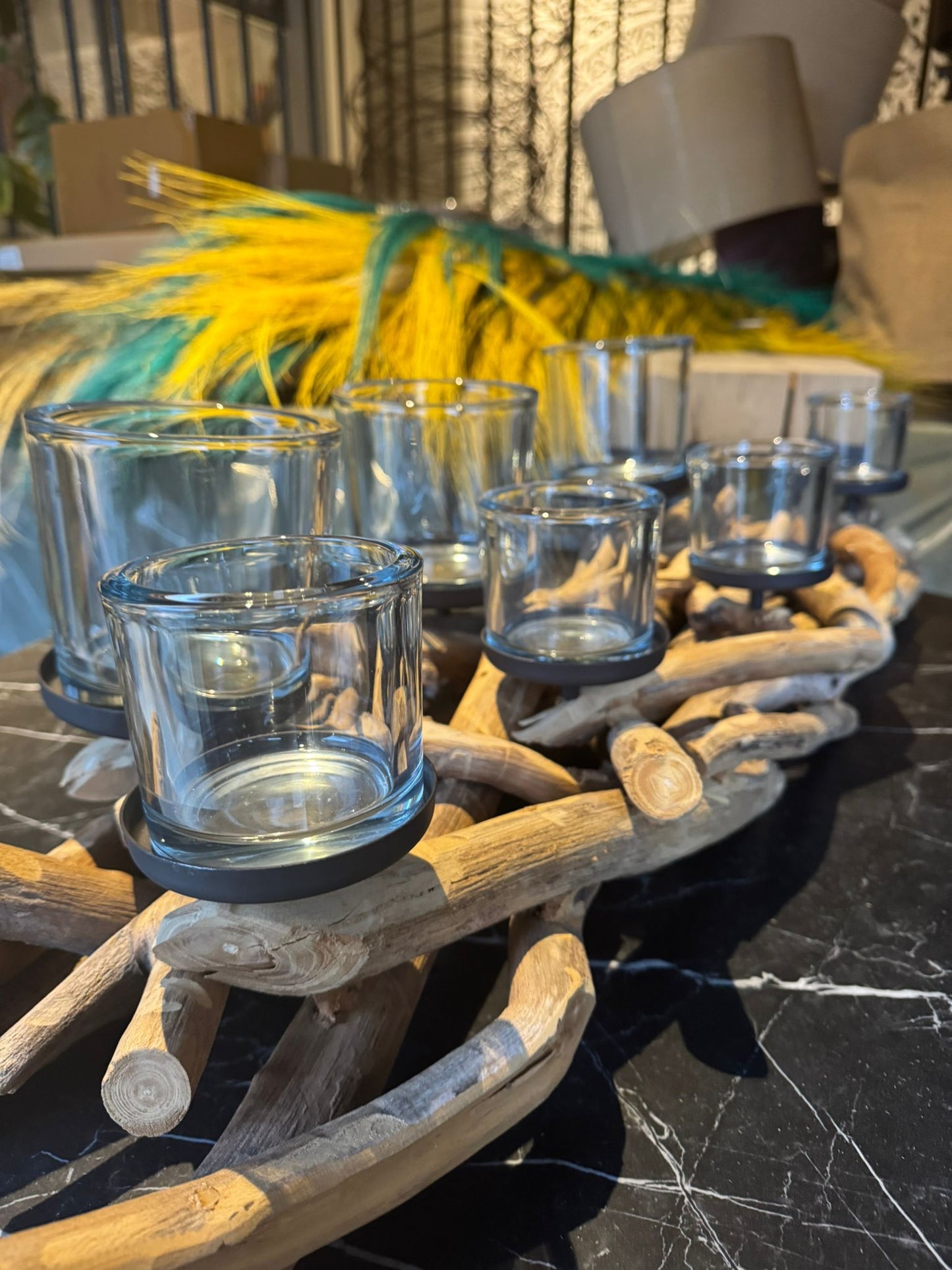 CASTIÇAL MADEIRA 7 VELAS